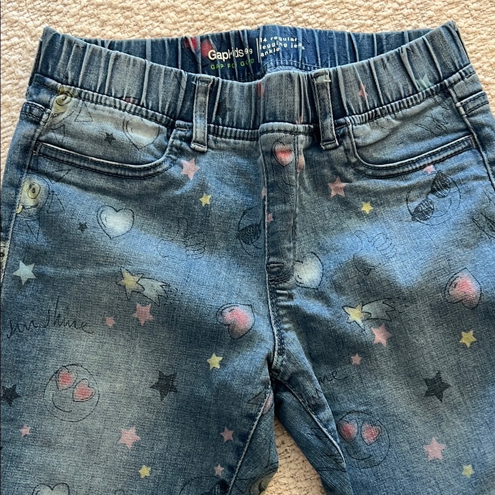 GAP Blue Jeggings with Distressed Artistic Design - Picture 7 of 8
